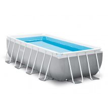 Intex - Piscine tubulaire Prism Frame rectangulaire 4,88 x 2,44 x 1,07 m Gris, en PVC - Garantie 2 ans - Installation Piscinéco sur Demande