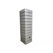 Bellijardin - Récupérateur d'eau de pluie Dune 700 L + Kit raccord chéneau - BelliJardin Grège Dimensions (L x l x H):60 x 60 x 210 cm Forme:Rectangle