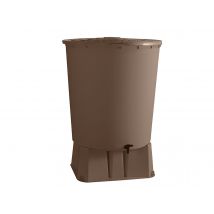 Bellijardin - Récupérateur d'eau de pluie rond 500 L + Socle + Kit collecteur - Taupe - BelliJardin Selon modèle Dimensions (L x l x H):94 x 94 x 128