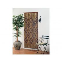 Morel - Rideau de porte en perles olives de bois verni avec motifs losanges 90 x 200 cm Brun Hauteur:200 cm Largeur:90 cm Marque:MOREL Matière(s):Bois