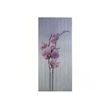 Morel - Rideau de porte Bâtonnets de bambou peints, dessin branches d'orchidée rose sur fond blanc90 x 200 cm Marron Hauteur:200 cm Largeur:90 cm Marq