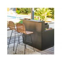 Forge Adour - Meuble de cuisine extérieure comptoir bar acier noir - FORGE ADOUR Noir Dimensions (L x l x H):120 x 97,20 x 111,50 cm Garantie:2 ans Ma