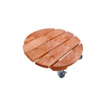 Nortene - Support à roulettes bois FSC lasuré FLORA ROLL LASURE - Ø 40 cm Brun Dimensions (L x l):40 x 40 cm Forme:Rond Marque:Nortene Matière(s):Bois