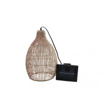 Lumisky - Suspension solaire bohème naturel style vannerie tressée LED blanc chaud HOLIDAY H 42 cm Beige Couleur éclairage:Blanc chaud Dimensions (L x