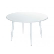 Jardiline - Table de jardin en aluminium ronde coloris blanc Capri6 places Blanc Dimensions (L x l x H):125 x 125 x 73 cm Forme:Ronde Garantie:2 ans M
