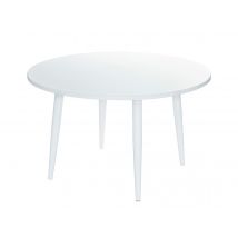 Jardiline - Ensemble de Table à manger en alum blanc Capri et 4 chaises de jardin Malte Blanc Dimensions (L x l x H):125 x 125 x 73 cm Forme:Ronde Gar