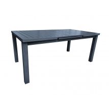 Jardiline - Table rectangulaire extensible Santorin 8/10 personnes en aluminium finition uni gris-bleuté Bleu Dimensions (L x l x H):180 x 100 x 76 cm