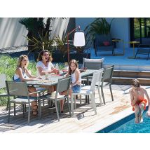 Fermob - Table de jardin extensible en aluminium rectangulaire Costa Romarin10 places Romarin Dimensions (L x l x H):160 x 90 x 74 cm Dimensions fermé