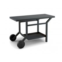 Forge Adour - Table pour plancha roulante en acier noir - FORGE ADOUR Noir Dimensions (L x l x H):119,1 x 64,8 x 76 cm Marque:FORGE ADOUR Matière(s):A