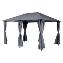 Hesperide - Tonnelle de jardin Santorini 3 x 4 m Ardoise - Hespéride Selon modèle Dimensions (L x l):4 x 3 m Forme:Rectangle Garantie:2 ans Hauteur:27
