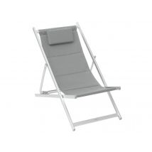 Hesperide - Chilienne avec appuie-tête gris galet Honolulu - Hespéride Gris Dimensions (L x l x H):55,5 x 109 x 99 cm Garantie:2 ans Marque:HESPERIDE