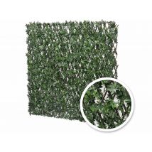 Jardideco - Treillis extensible Feuilles de Vigne Vierge 2 m (2 treillis de 1 x 2 m) Vert Densité:2,1 kg, en Polyéthylène Occultation:Naturelle