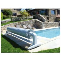 Abriblue - Volet de piscine hors-sol Open Surf System Solar Energy 8,00 x 4,00 m Blanc, en PVC - Garantie 3 ans