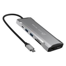 4K60 Elite USB-C Triple Monitor 8-in-1 -telakka, hopea