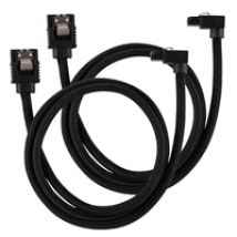 Premium Sleeved SATA 6Gbps 90° -kaapelisarja, 60cm, musta