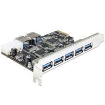 5-porttinen 3.0 USB-A + 2x sisäinen, PCIe x1 -lisäkortti