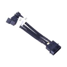 4-pin Molex -> 3 x 3-pin -adapterikaapeli, 10cm, musta