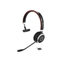 Evolve 65 UC Mono, langaton Bluetooth -kuuloke mikrofonilla, musta/hopea/punainen