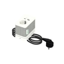 Unica System+, pöytäpistorasia 1x Schuko 16A + USB A+C 3,1A, valkoinen