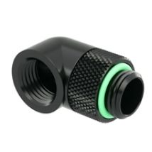 Adapteri, 90°, G1/4" uros -> G1/4" naaras, kierrettävä, musta