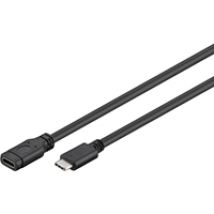 3.2 Gen1 USB-C -jatkokaapeli, uros-naaras, 1m, musta