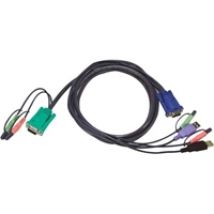 KVM-kaapeli SPHD15 u/2x3,5mm u > 2xUSB A u/2x3,5mm u/HD15u, 5m