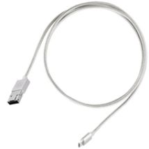 2 in 1, symmetrinen USB Micro-B - Micro-B / USB-A kaapeli, punottu, hopea