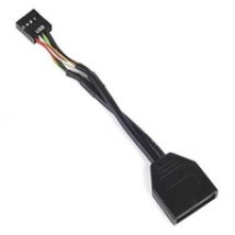 Sisäinen 19-pin USB 3.0 -> USB 2.0 -adapterikaapeli, 100mm, musta