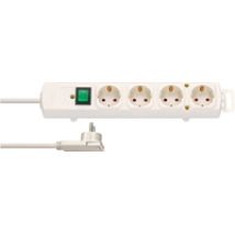 Comfort-Line Plus, maadoitettu jatkojohto kytkimellä, 4x Schuko, 2m, valkoinen
