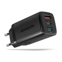 65W GaN-verkkovirtalaturi, 2x USB-C + USB-A, PD3/QC4+, musta