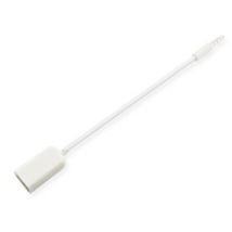3,5mm -> USB-A naaras -adapterikaapeli, 20cm, valkoinen
