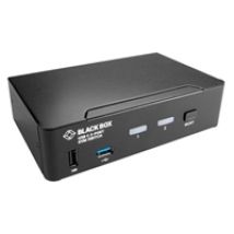 Desktop KVM Switch, USB-C 4K DisplayPort, 2-porttinen, musta