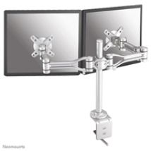 10-24" x2 monitor desk mount, -pöytäteline kahdelle näytölle, hopea