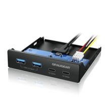 3.5" etupaneeli, 2x USB-C + 2x USB-A, musta