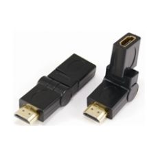 HDMI -adapteri, naaras -> uros, taivutettava, musta (Poistotuote! Norm. 3,90€)