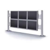 10-24" x6 Flat Screen toolbar -pöytäteline kuudelle näytölle, hopea