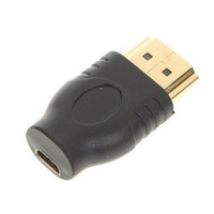 HDMI micro naaras -> HDMI uros -adapteri, musta (Poistotuote! Norm. 3,90€)