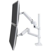 =40" x2-4 LX Dual Stacking Arm Tall Pole, -pöytäteline 2-4 näytölle, valkoinen