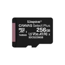 256GB Canvas Select Plus, microSDXC -muistikortti, UHS-I V30 U3 A1, 100/85 MB/s, SD-adapterilla