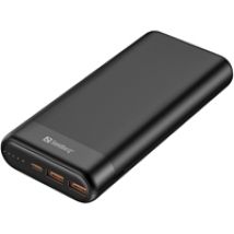 20 000mAh varavirtalähde, USB-C PD 65W + 2x USB-A, musta