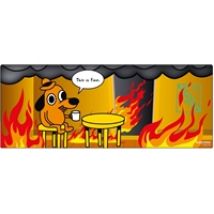 DESKMAT - THIS IS FINE -pelihiirimatto, grafiikka