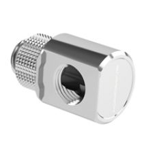 Adapteri, 90°, G1/4" uros -> G1/4" naaras, kierrettävä, hopea