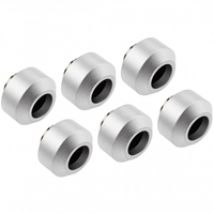 Hardline Compression Fitting - 12mm, suora putkiliitinsarja, 6kpl, Satin Silver