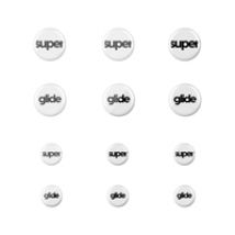 Superglide (Type-S) - Universal Dot 6mm + 9mm (12pcs), hiiren tassusarja, valkoinen