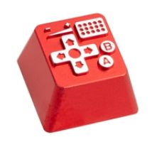 Aluminium Keycap - Retro Gamepad I -näppäinhattu, punainen/hopea