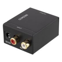 2x RCA -> Toslink (S/PDIF) & koaksiaali audiomuunnin, analoginen -> digitaalinen, musta