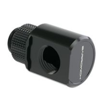 Adapteri, 90°, G1/4" uros -> G1/4" naaras, kierrettävä, musta