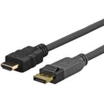 DisplayPort - HDMI -adapterikaapeli, lukolla, 10m, musta