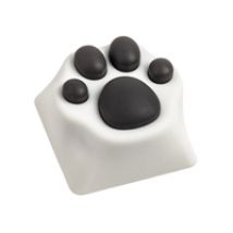 ABS Keycap - Kitty Paw -näppäinhattu, valkoinen/harmaa