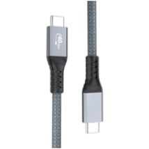 USB4-C Gen3x2 -kaapeli, 40Gbps, PD3.0 5A 100W, 0,8m, harmaa